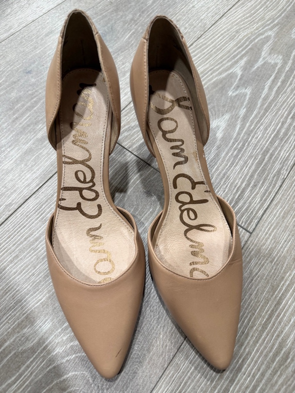 Sam Edelman Nude Pointed D'Orsay Pumps